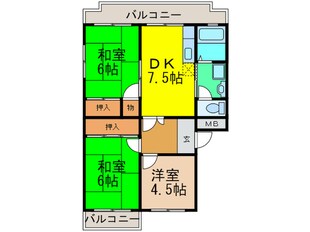 パストラル菅原Ⅱの物件間取画像